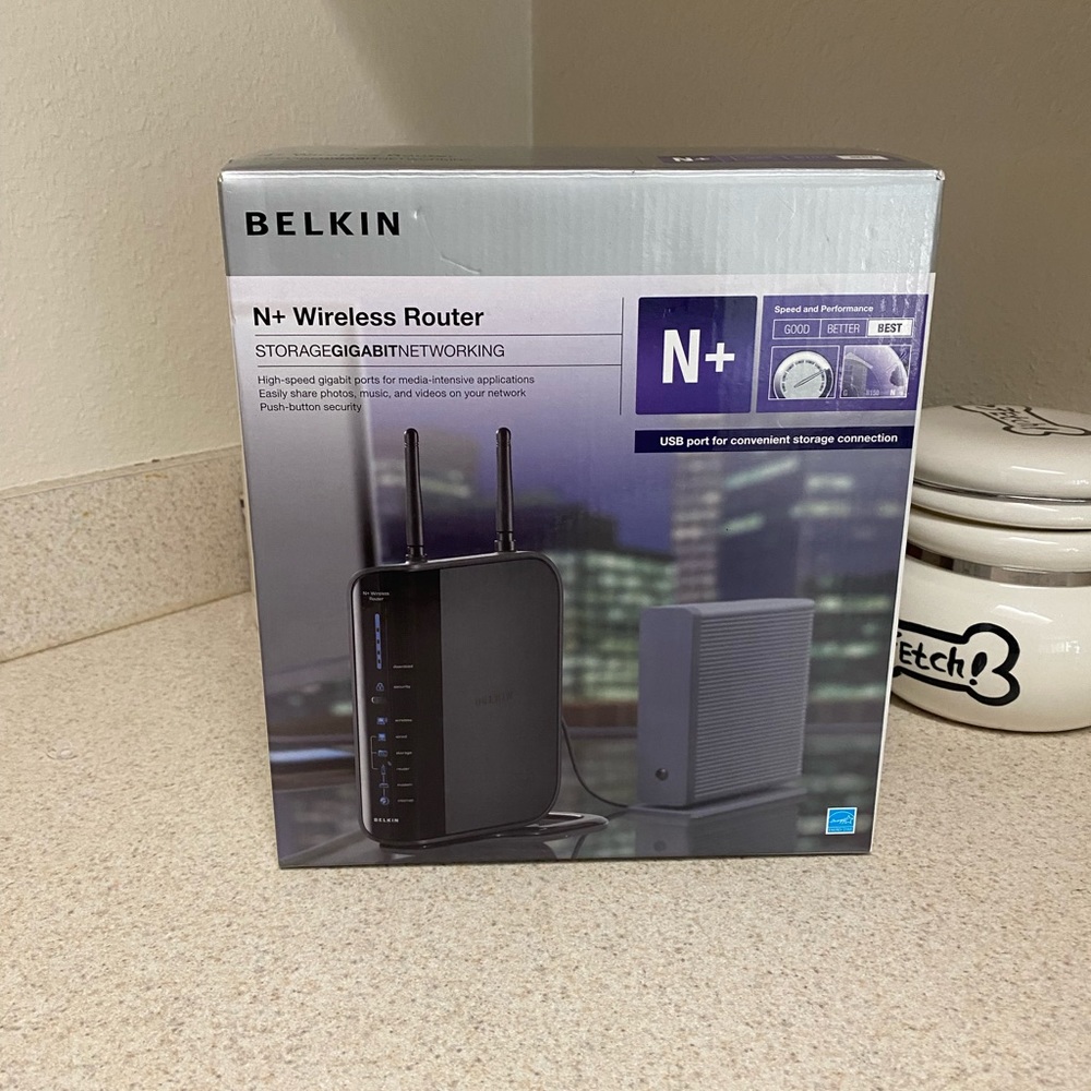 Belkin N+ Wireless Router | High-Speed Gigabit Networking | New in Box